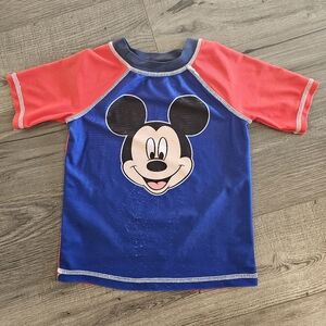 3t Disney Mickey Mouse blue and‎ red rashguard swimshirt Vacation Spring Break